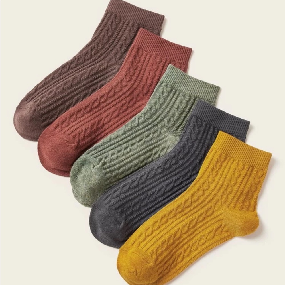Women’s Braided Knit Socks 5 Pairs